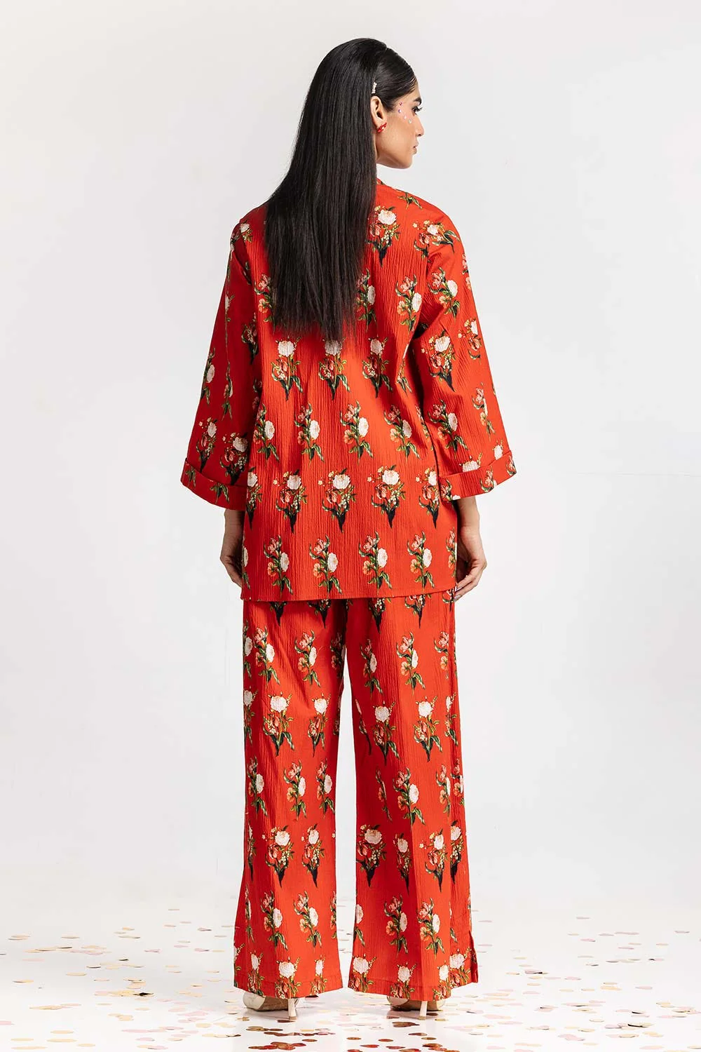 Digital Printed Lycra Shirt With Trouser - Image 4