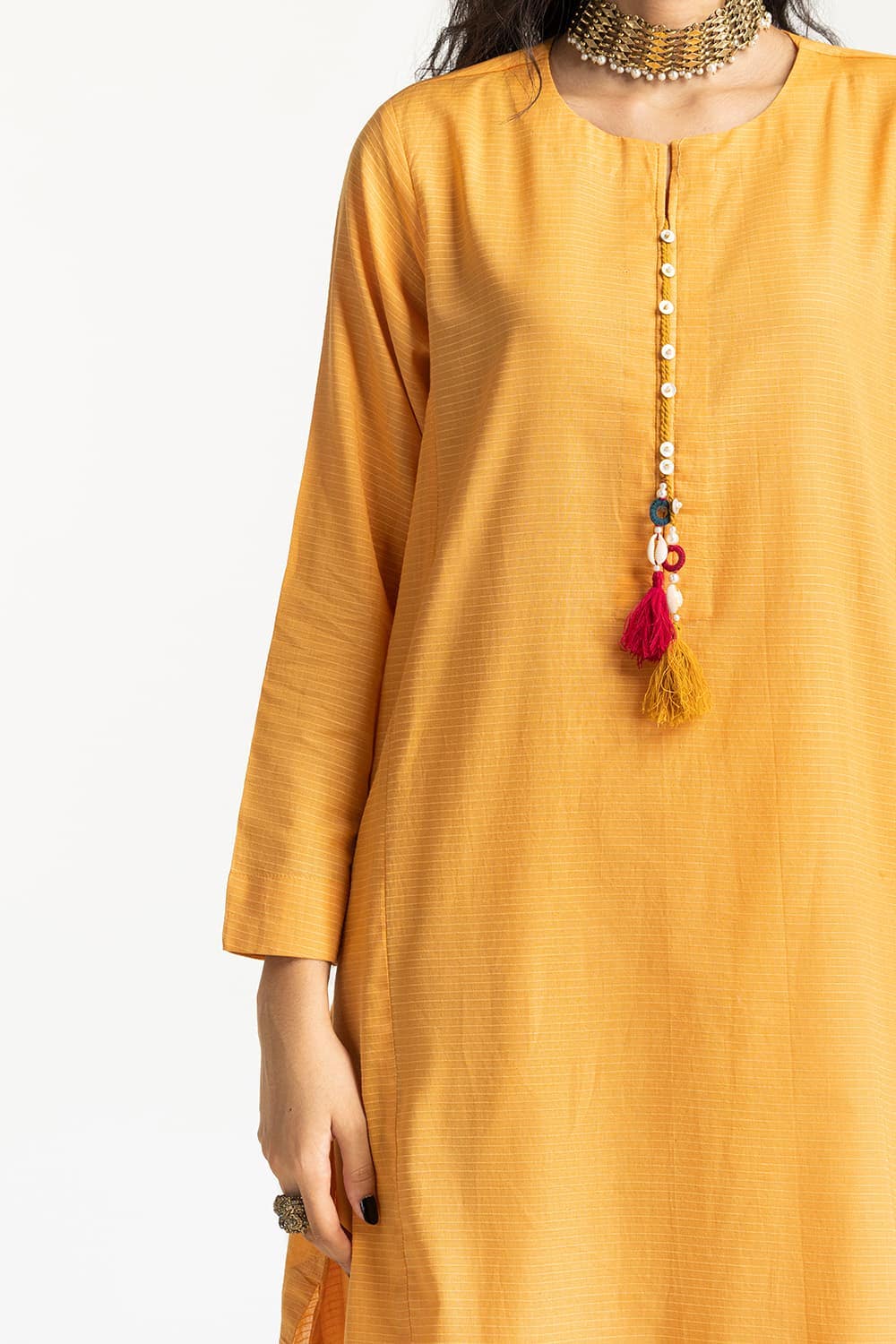 Dobby Dyed Embellished Shirt And Trouser - Image 3