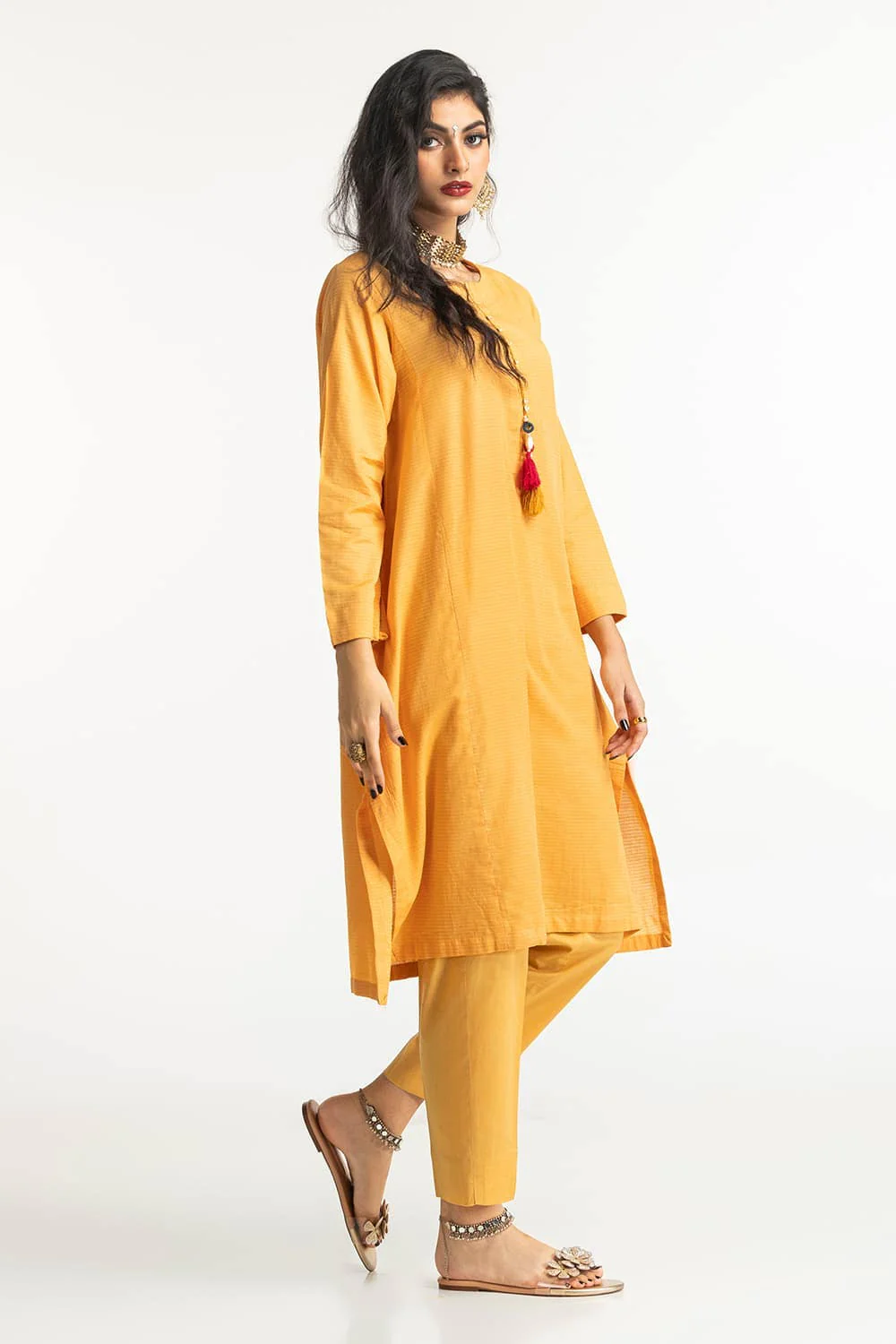 Dobby Dyed Embellished Shirt And Trouser - Image 5