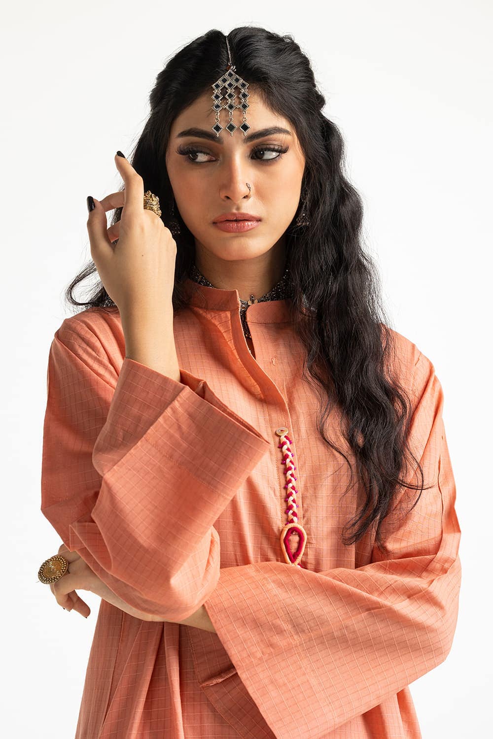 Dobby Dyed Embellished Shirt And Trouser - Image 2