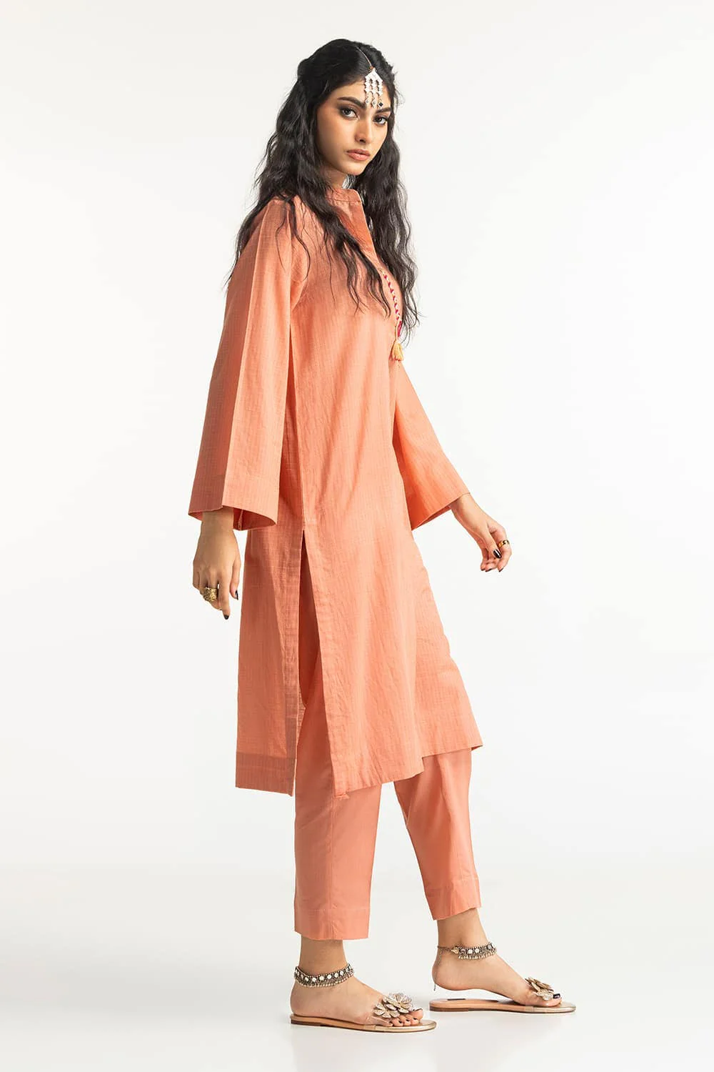 Dobby Dyed Embellished Shirt And Trouser - Image 4