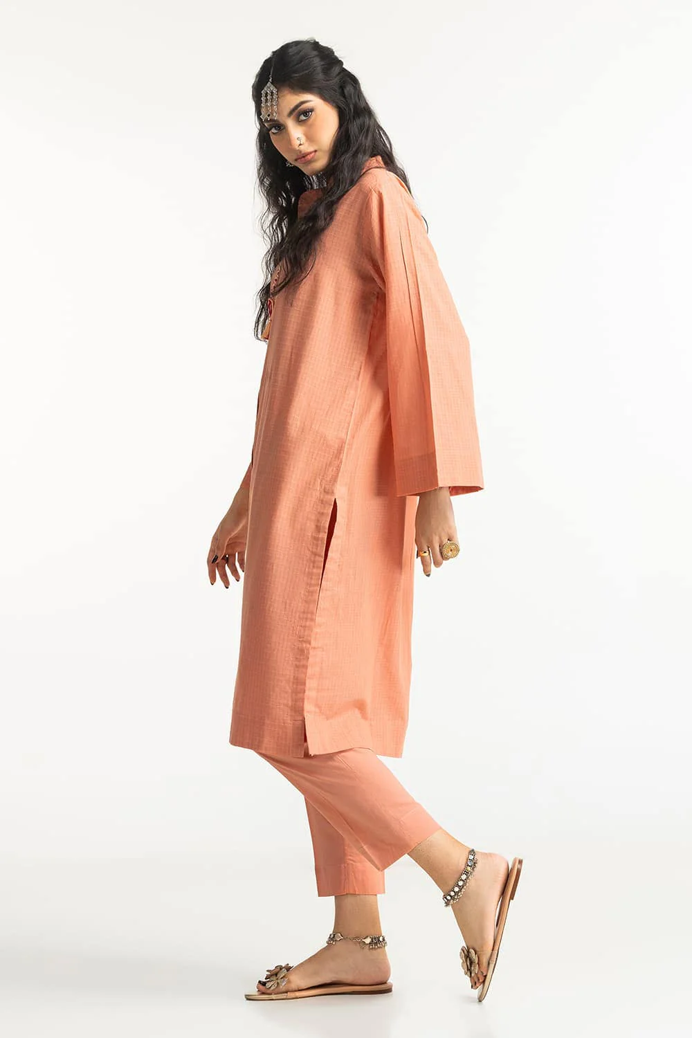 Dobby Dyed Embellished Shirt And Trouser - Image 5