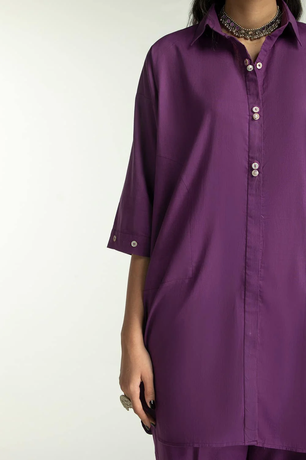 Dobby Dyed Embellished Shirt And Trouser - Image 2