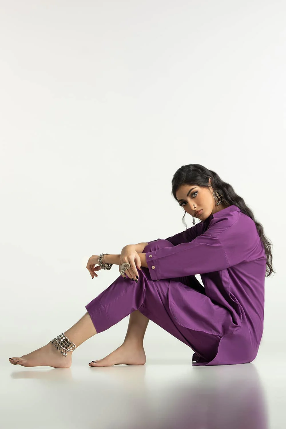 Dobby Dyed Embellished Shirt And Trouser - Image 5