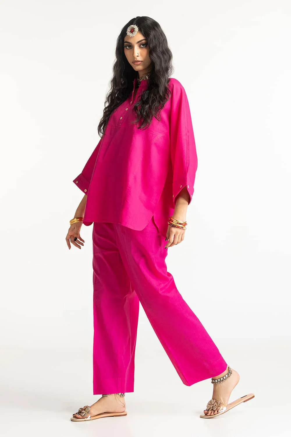 Dobby Dyed Embellished Shirt And Trouser - Image 4