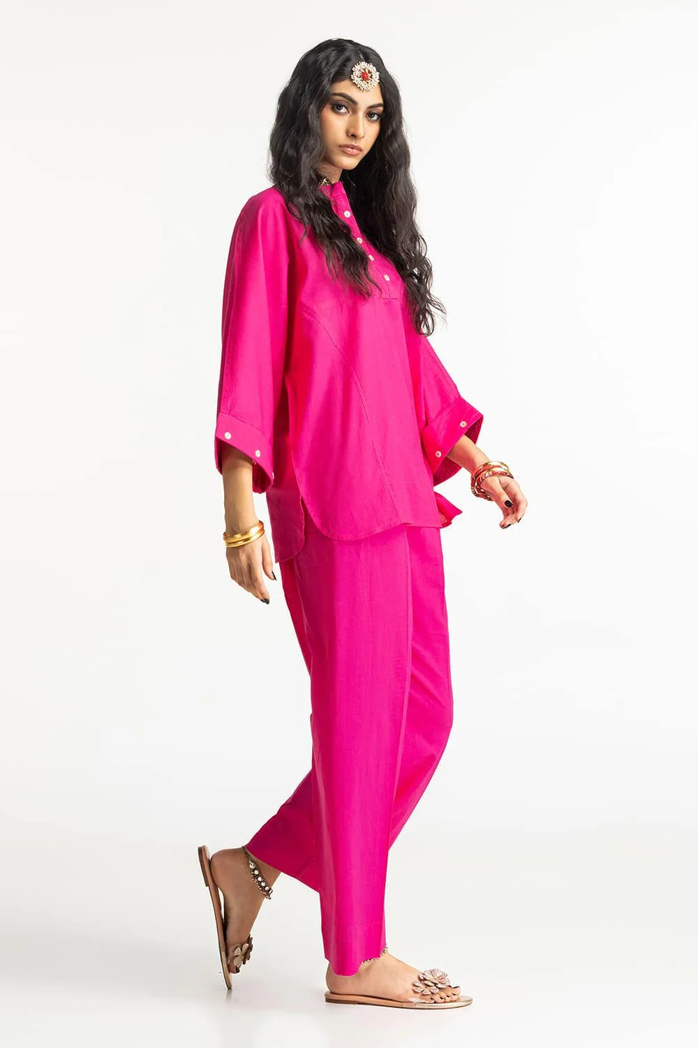 Dobby Dyed Embellished Shirt And Trouser - Image 5