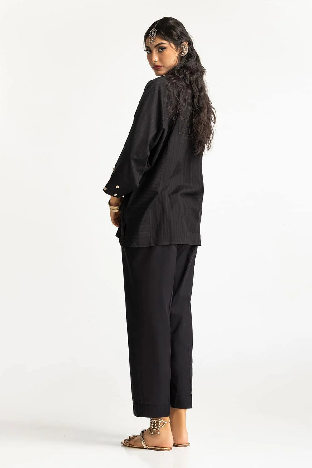 Dobby Dyed Embellished Shirt And Trouser - Image 5