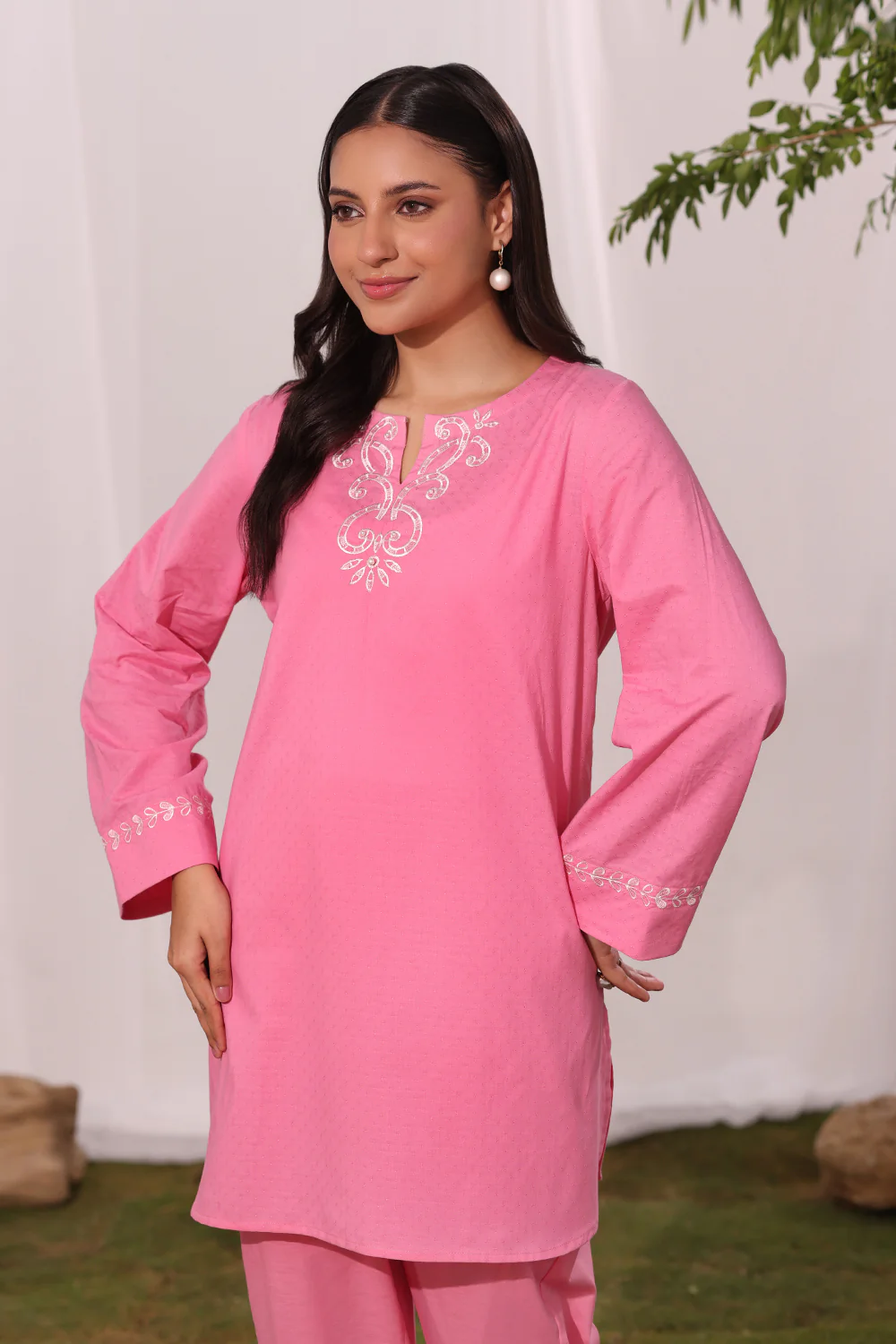 Dobby Embroidered Co-Ord Set - Image 2