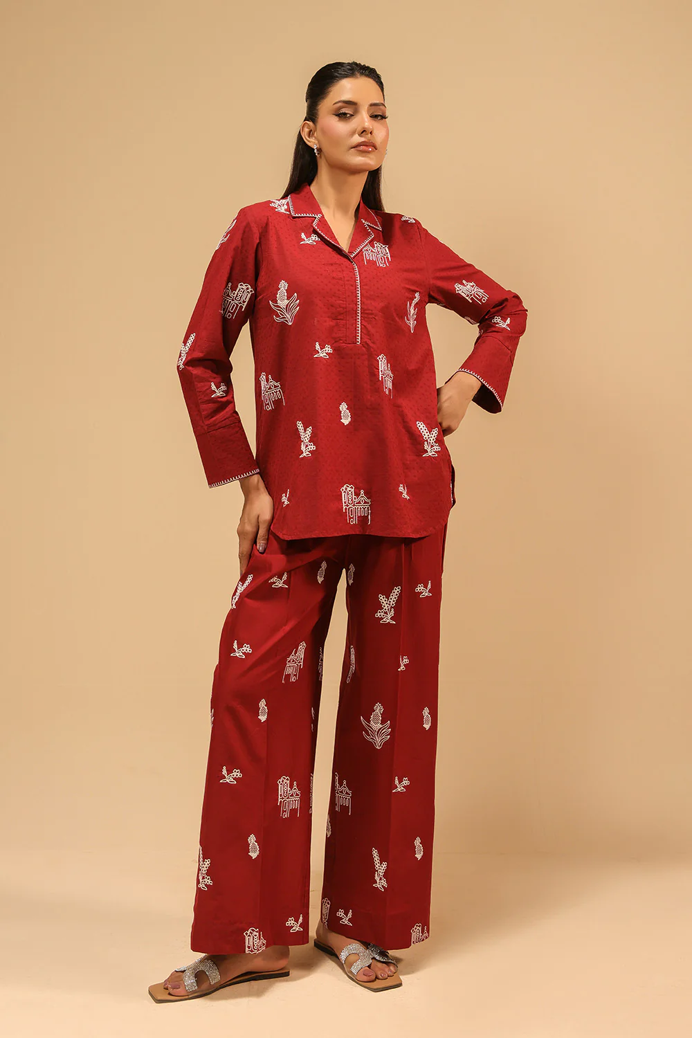 Dobby Embroidered Co-Ord Set - Image 3