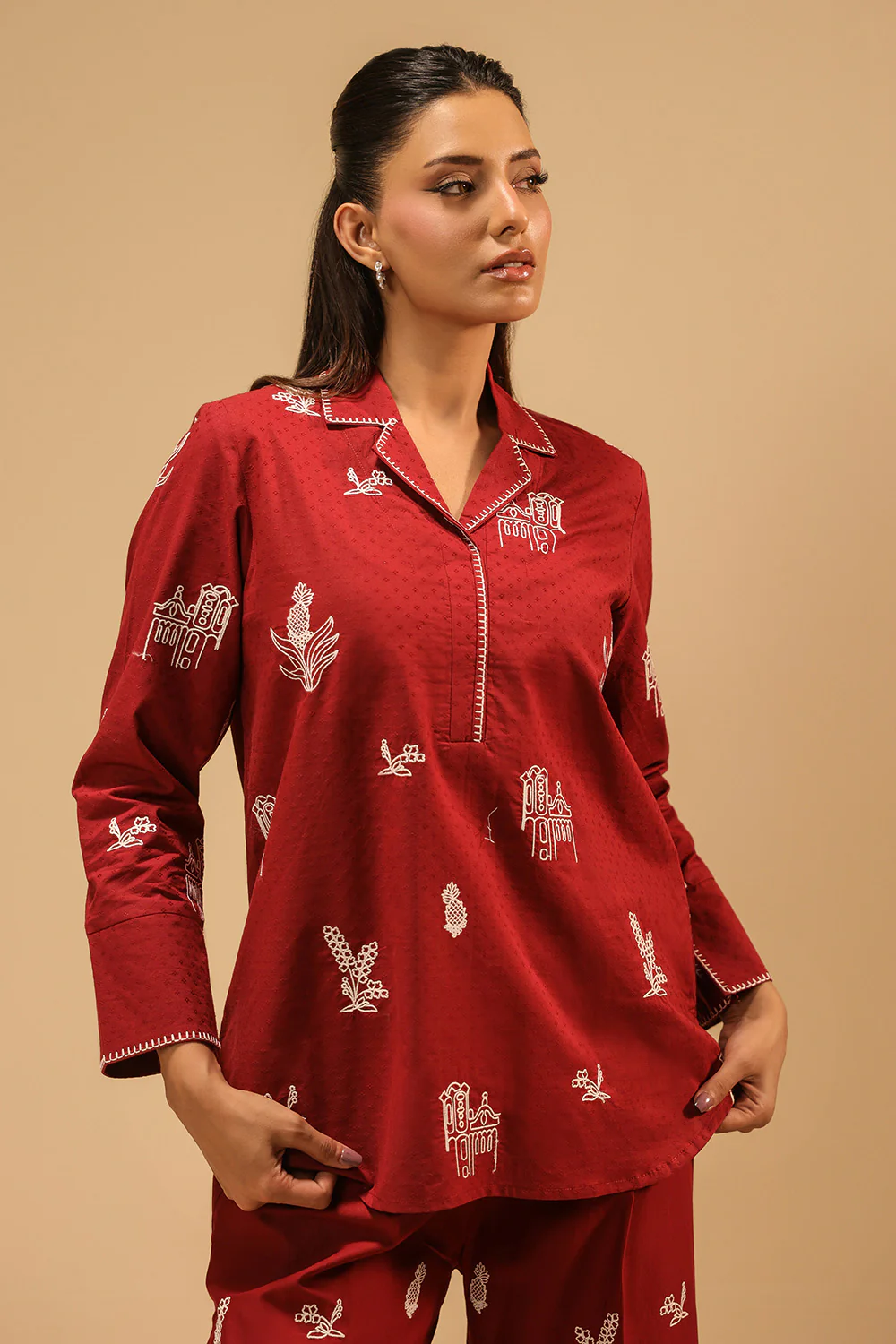 Dobby Embroidered Co-Ord Set - Image 4