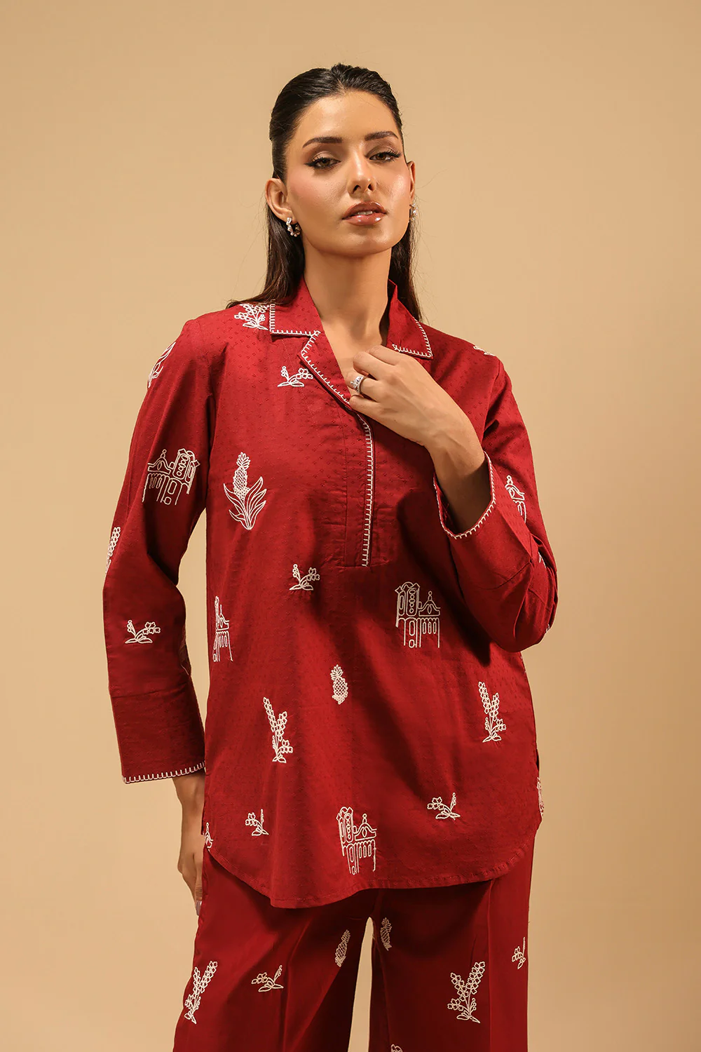 Dobby Embroidered Co-Ord Set - Image 5