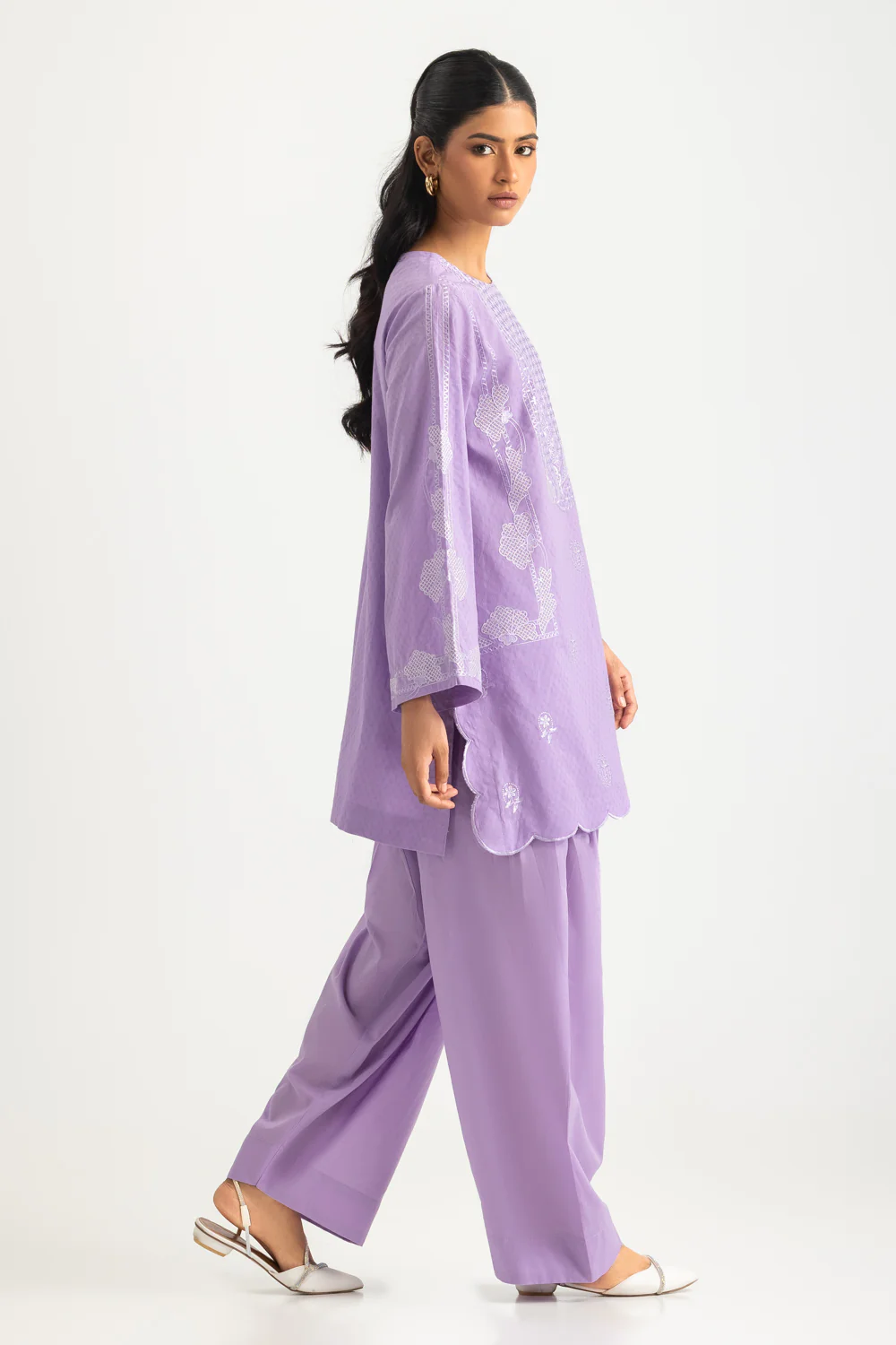 Dobby Embroidered Shirt And Dyed Trouser - Image 4