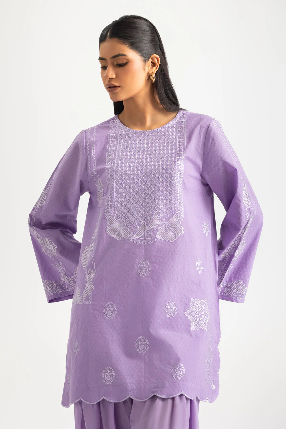 Dobby Embroidered Shirt And Dyed Trouser - Image 5