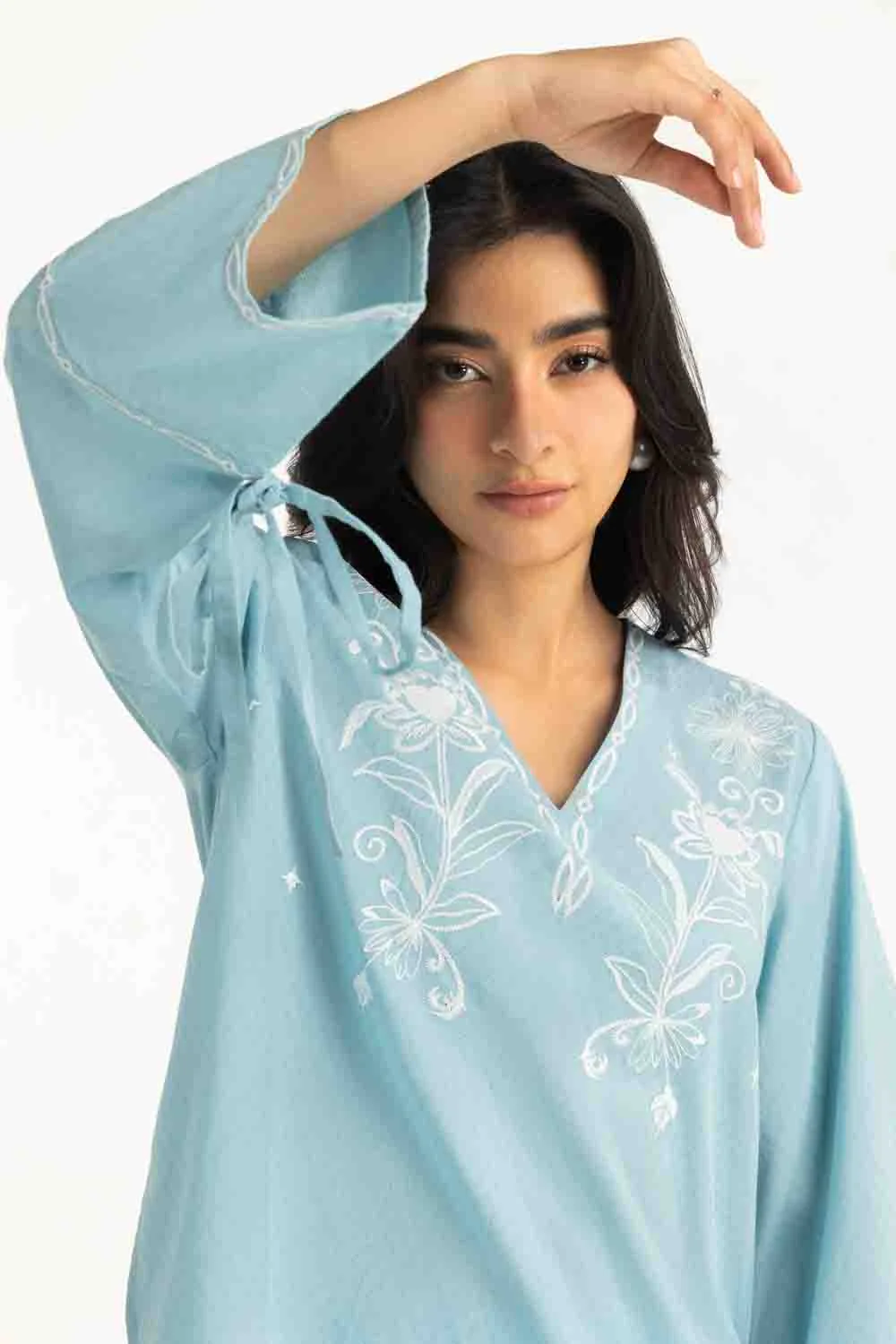 Dobby Embroidered Shirt And Trouser - Image 2