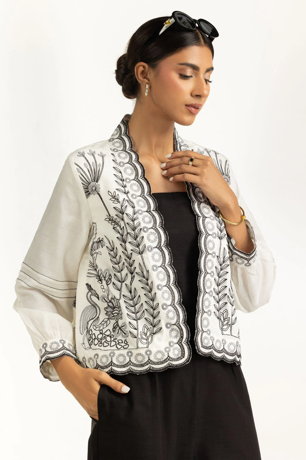 Dobby Embroidered Waist Coat - Image 2
