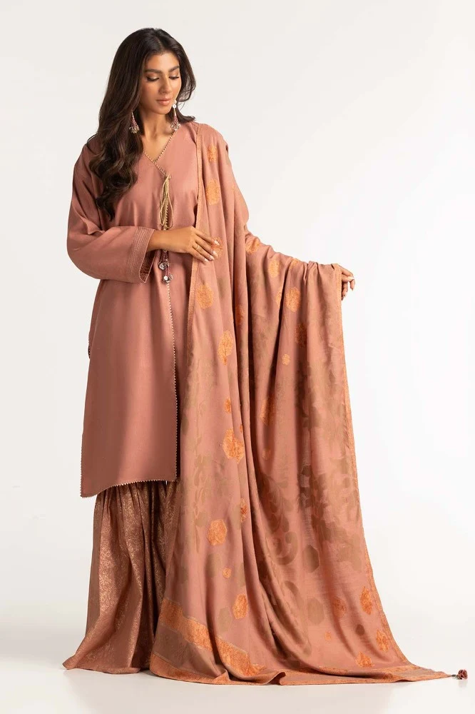 Dyed Arcylic Viscose Shirt With Shawl - Image 2