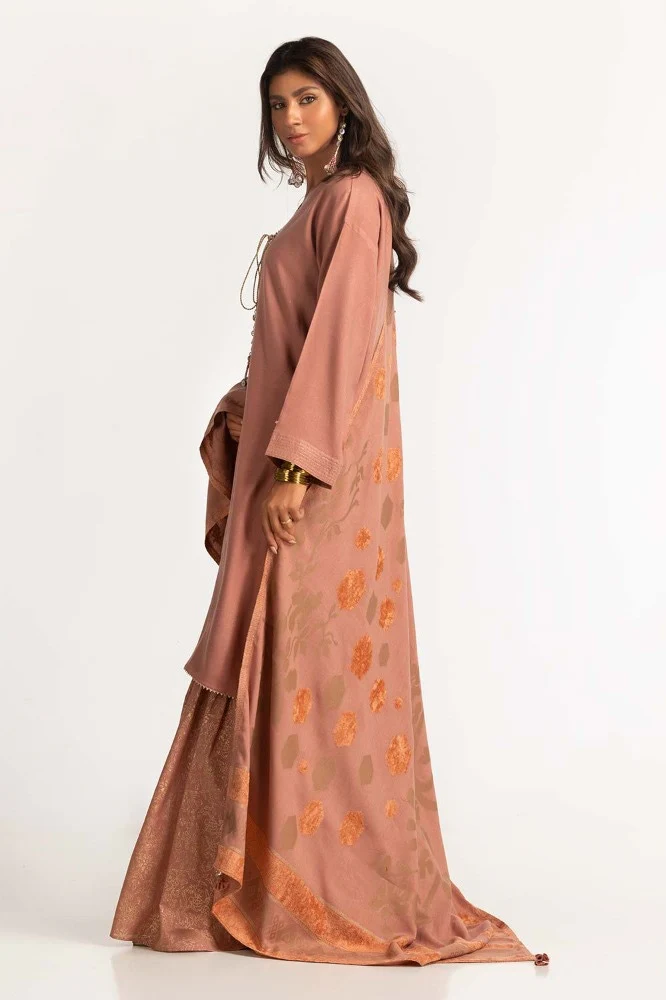 Dyed Arcylic Viscose Shirt With Shawl - Image 4