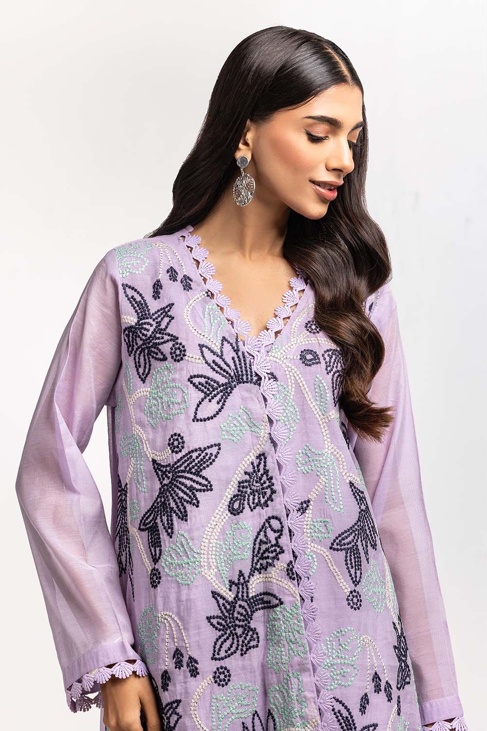 Dyed Cottonsilk Embroidered Shirt - Image 4