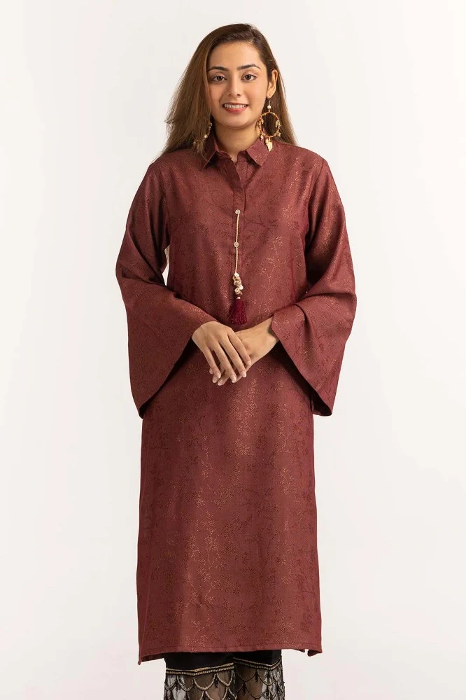 Dyed Jacquard Embellished Shirt - Image 4