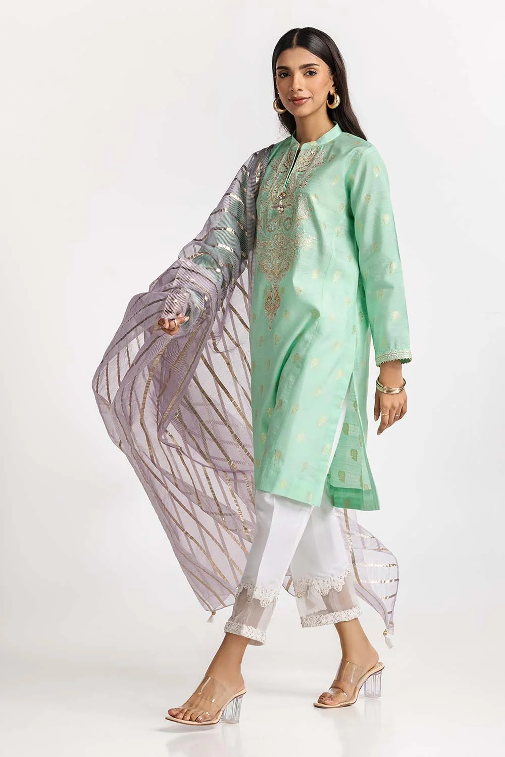 Dyed Jacquard Embroidered Shirt - Image 3