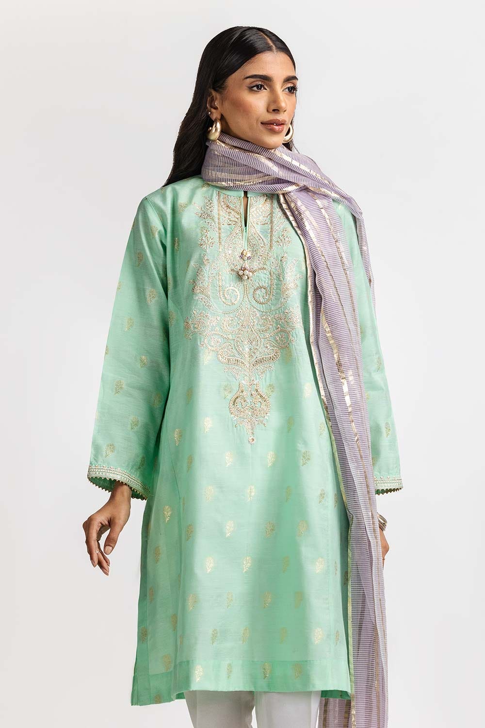 Dyed Jacquard Embroidered Shirt - Image 5