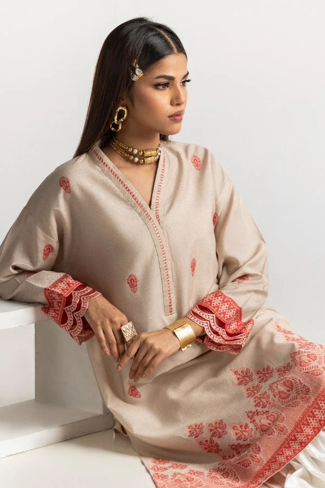 Dyed Khadi Jacquard Shirt - Image 3