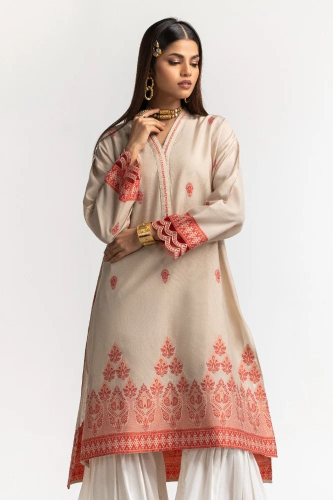 Dyed Khadi Jacquard Shirt - Image 4