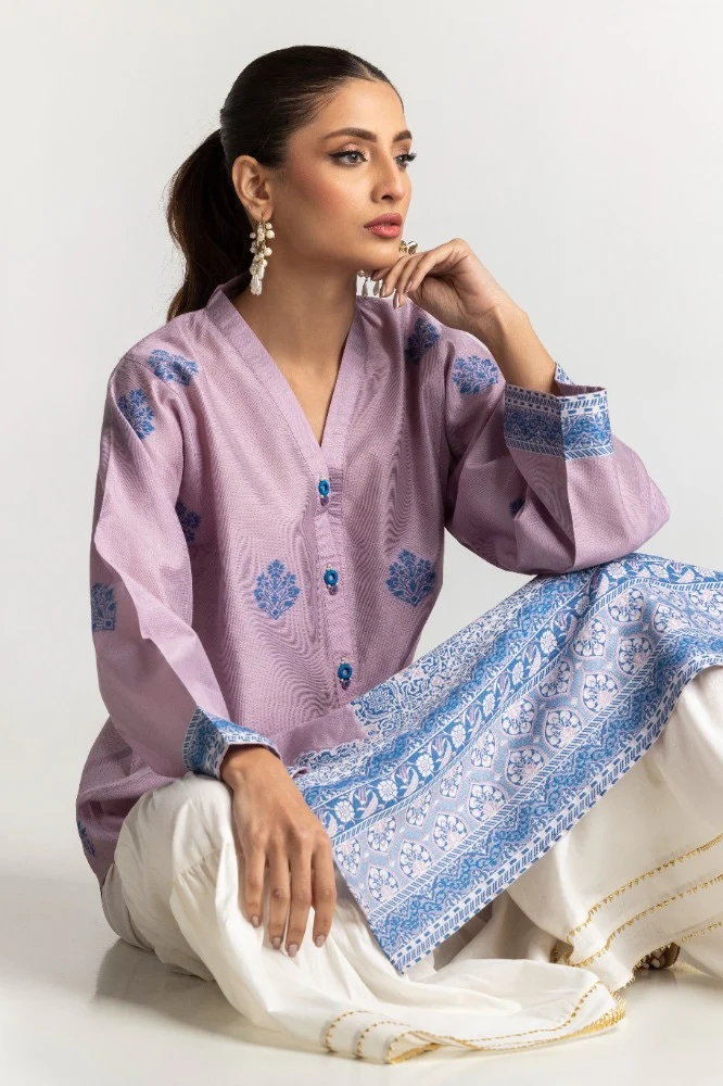 Dyed Khadi Jacquard Shirt - Image 3