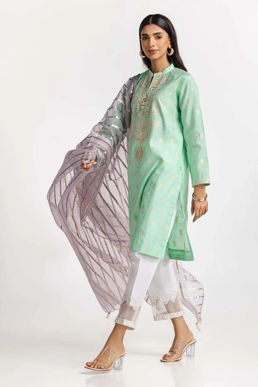 Dyed Lurex Dupatta - Image 2