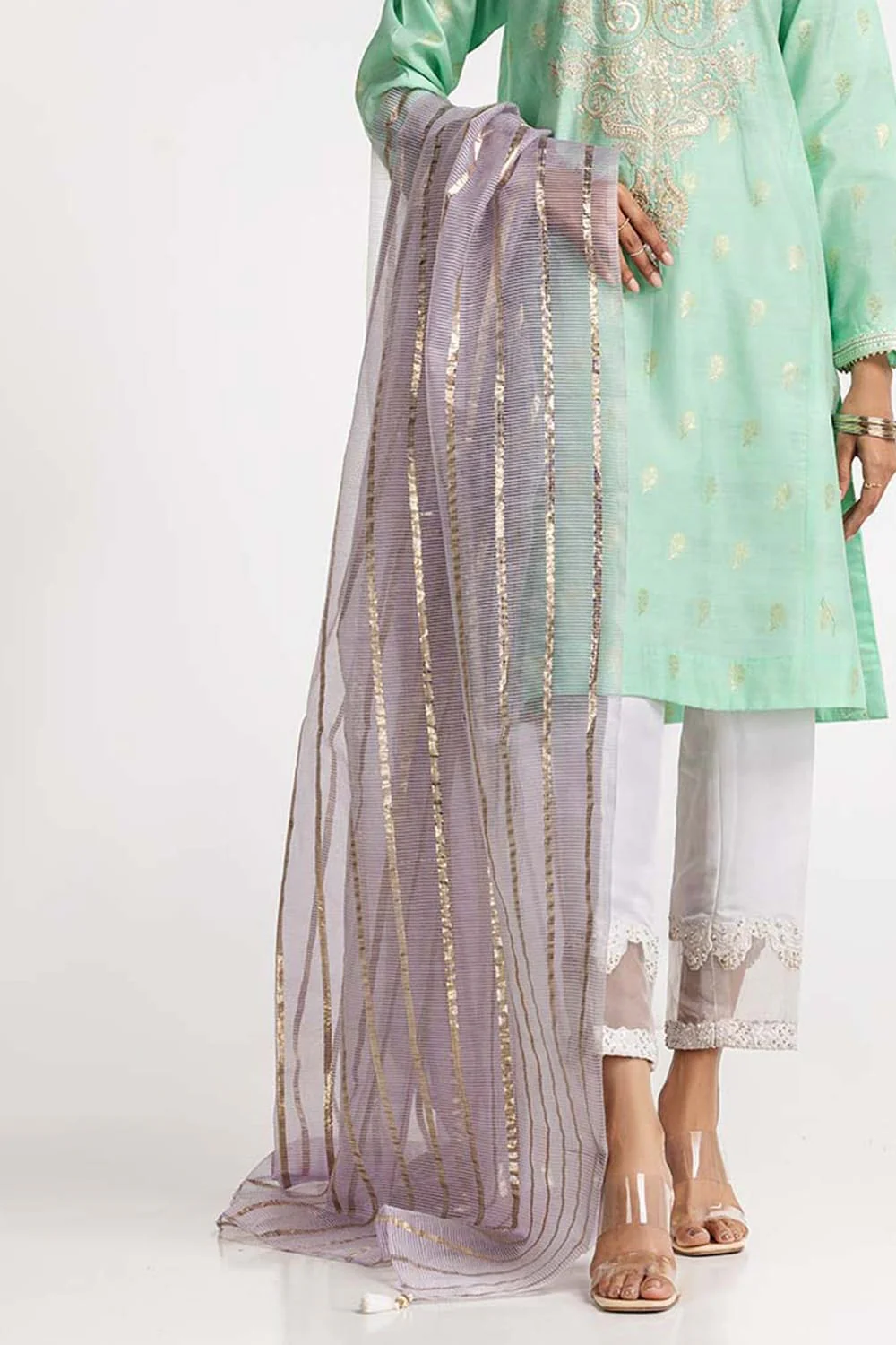 Dyed Lurex Dupatta - Image 3