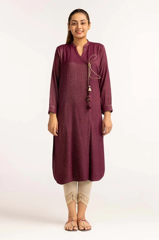 Dyed Moonlight Acrylic Viscose Embelished Shirt