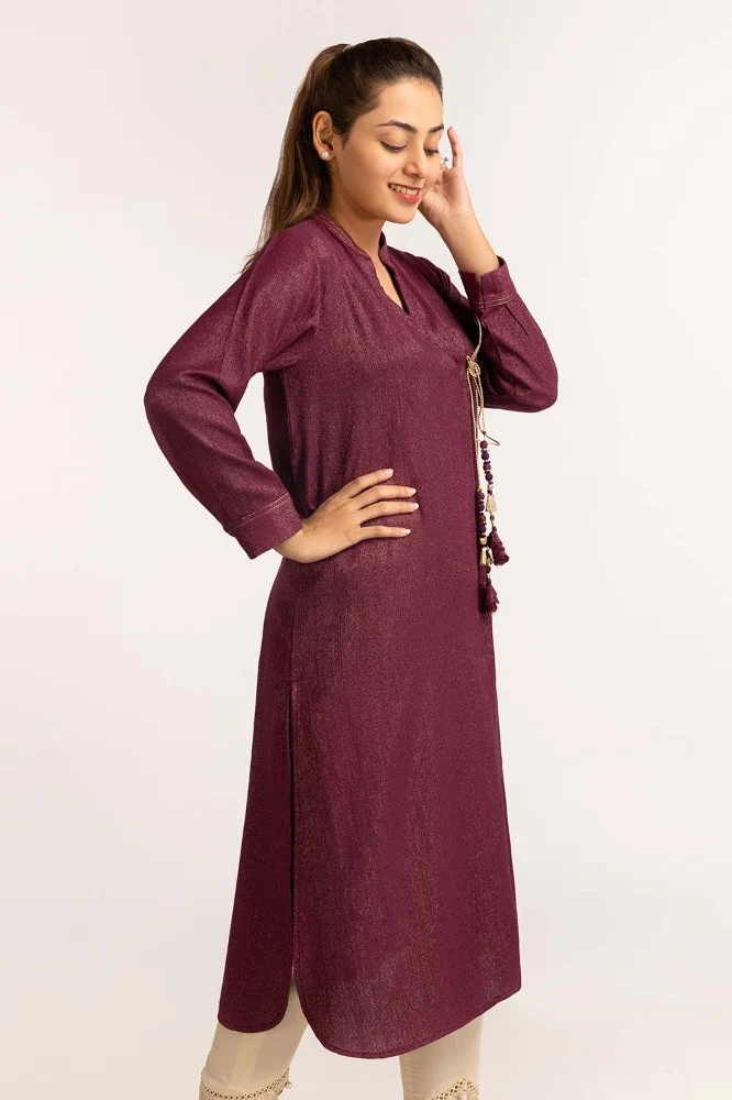 Dyed Moonlight Acrylic Viscose Embelished Shirt - Image 2