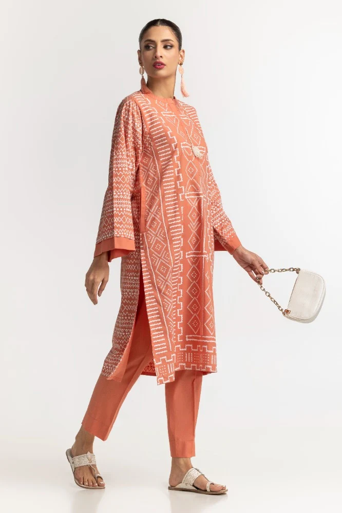 Dyed Polyester Viscose Screen Printed Shirt With Trouser - Image 3