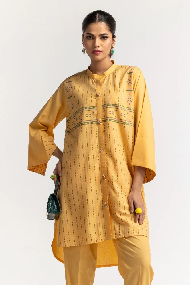 Dyed Polyester Viscose Screen Printed Shirt With Trouser - Image 5