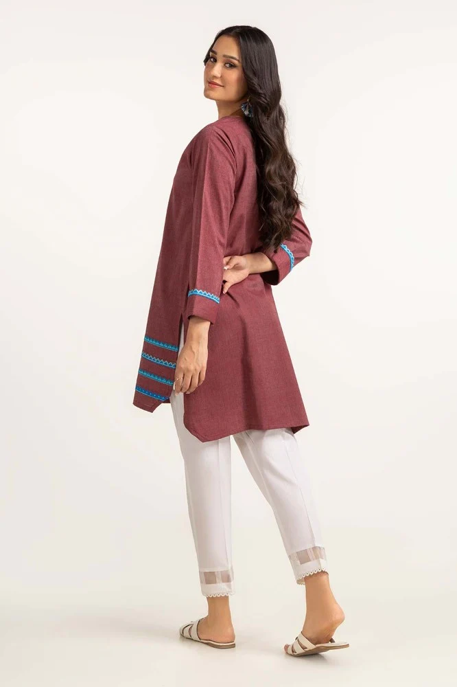 Dyed Yarn Cotton Embroidered Shirt - Image 5