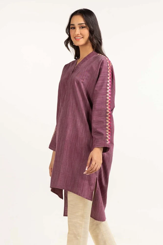 Dyed Yarn Cotton Embroidered Shirt - Image 4