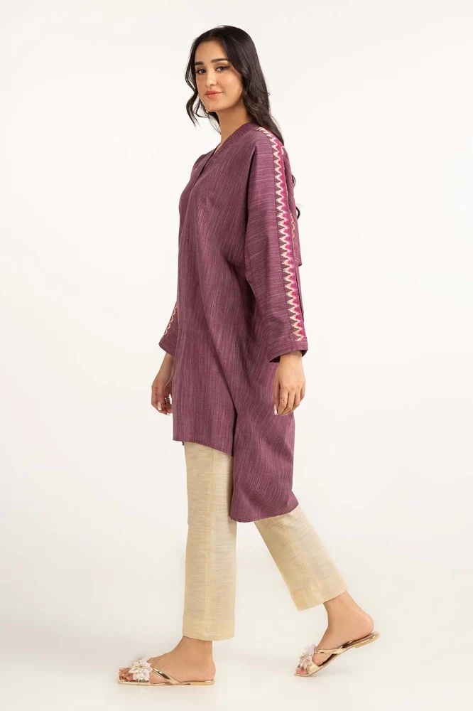 Dyed Yarn Cotton Embroidered Shirt - Image 5