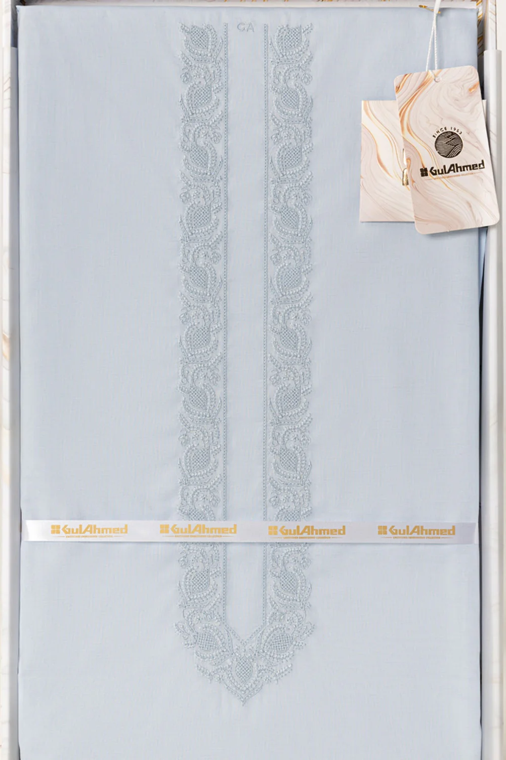 Embroidered Collection FD C001 Unstitched Fabric Cotton with Gift Box - Image 3