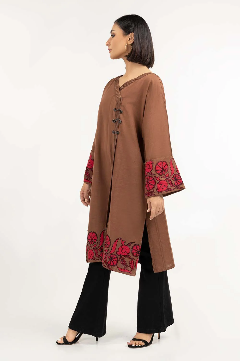 Embroidered Khaddar Shirt - Image 3