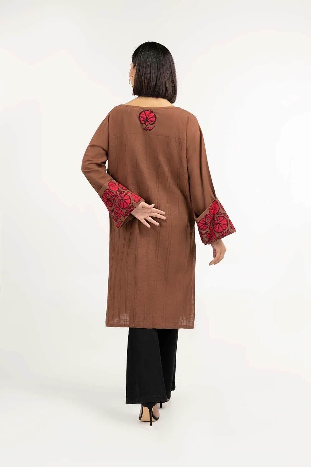 Embroidered Khaddar Shirt - Image 4