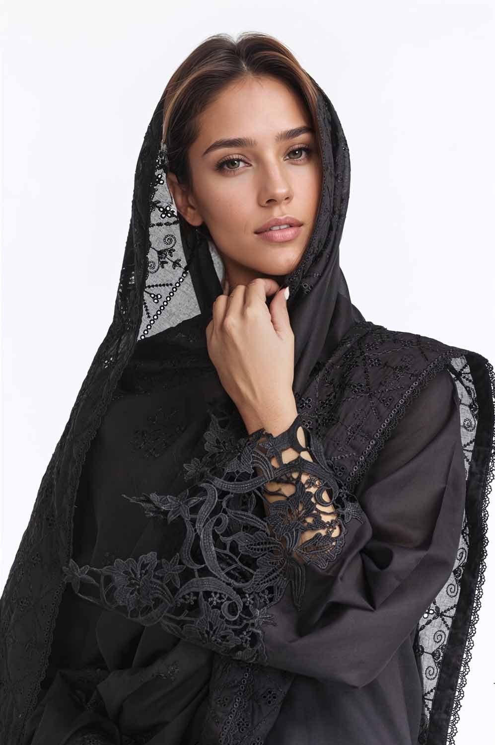 Embroidered Lawn Dupatta - Image 4