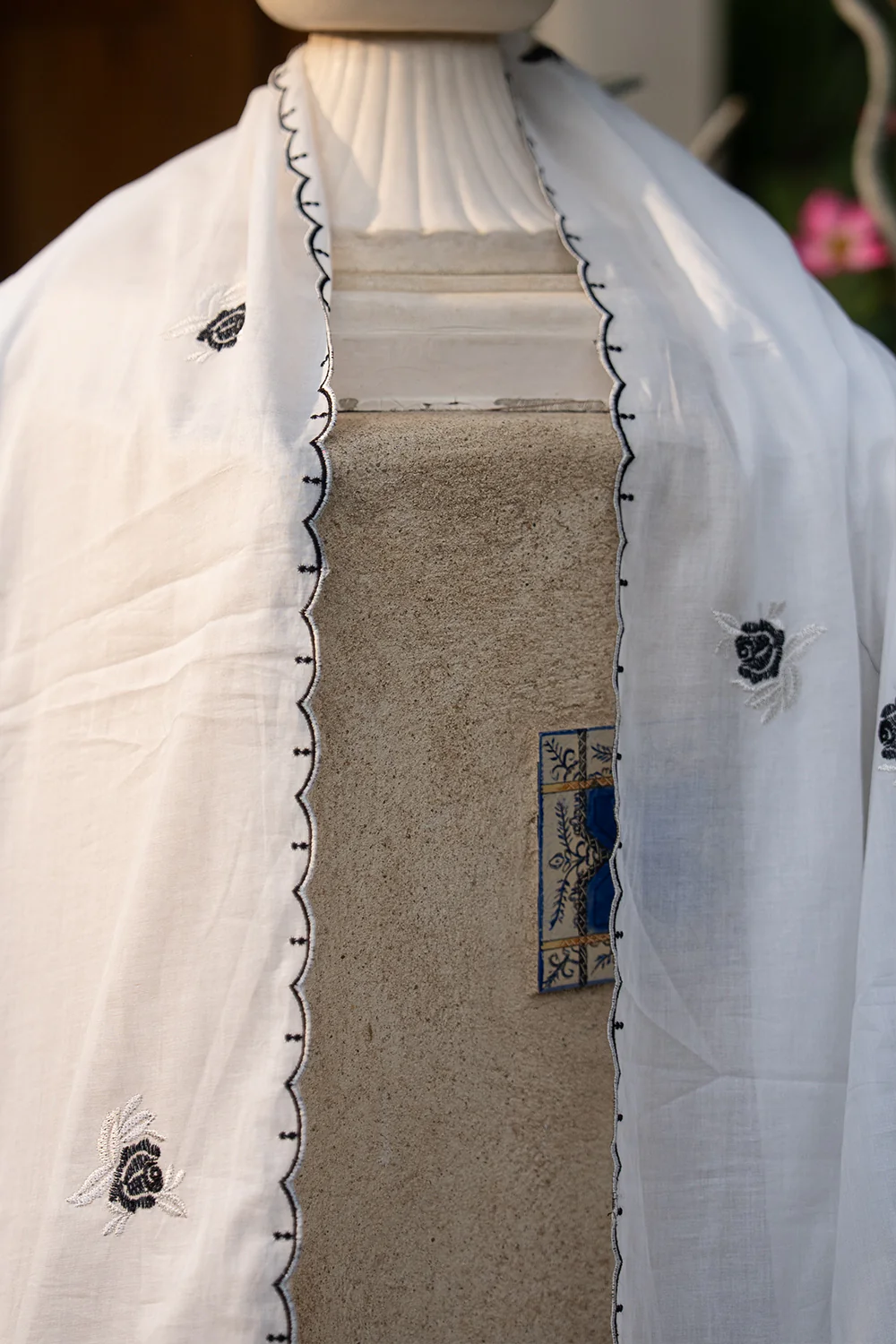 Embroidered Lawn Dupatta - Image 2