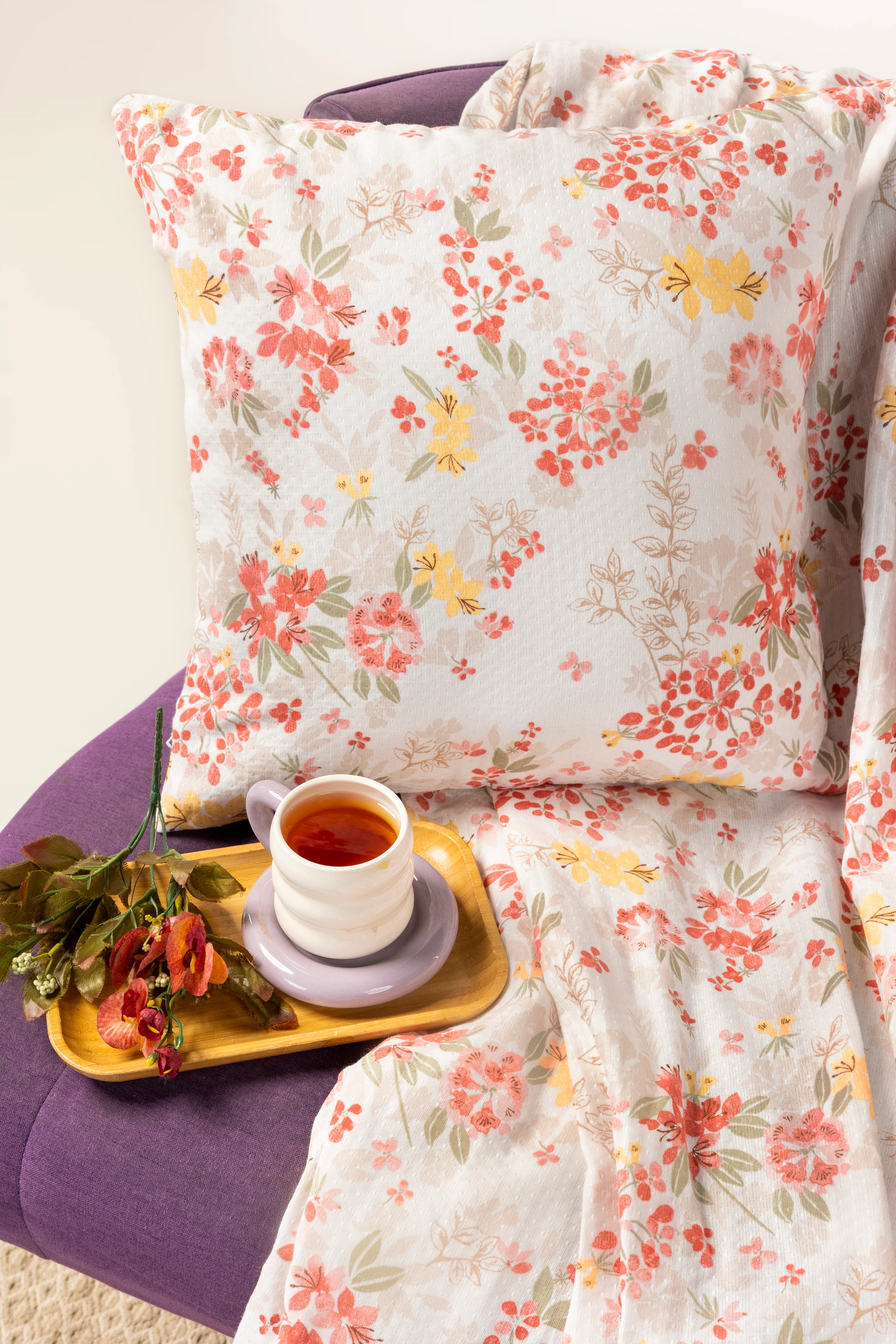 Flora Mist Matelasse Cushion Cover - Image 4
