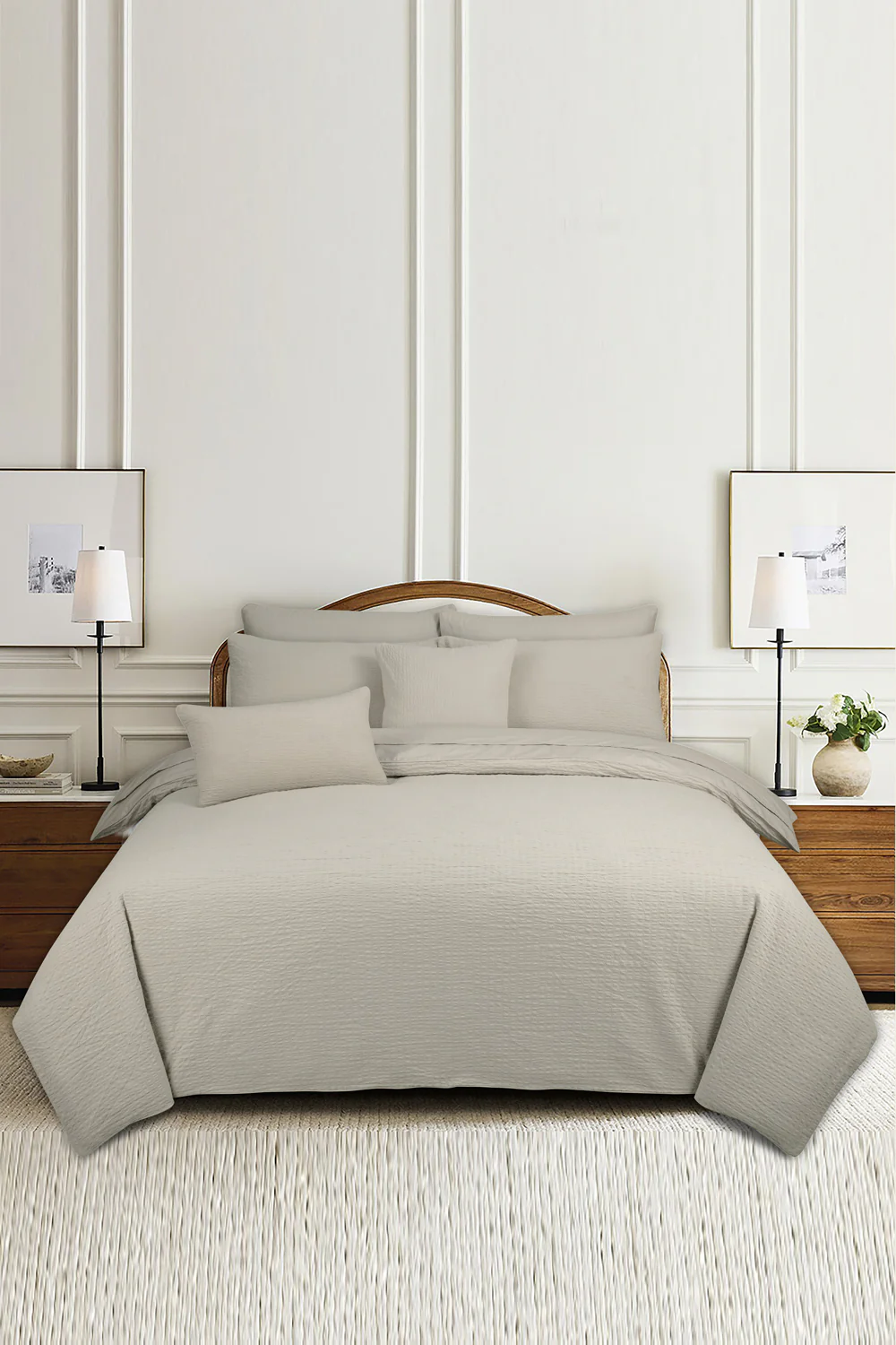 French Oak T-150 Seersucker Quilt Cover Set - Image 2