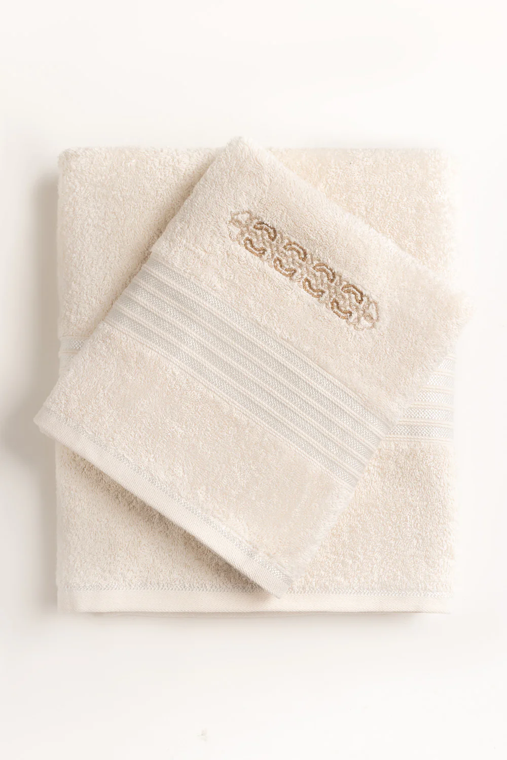 Frost Beige Embroidered Towel