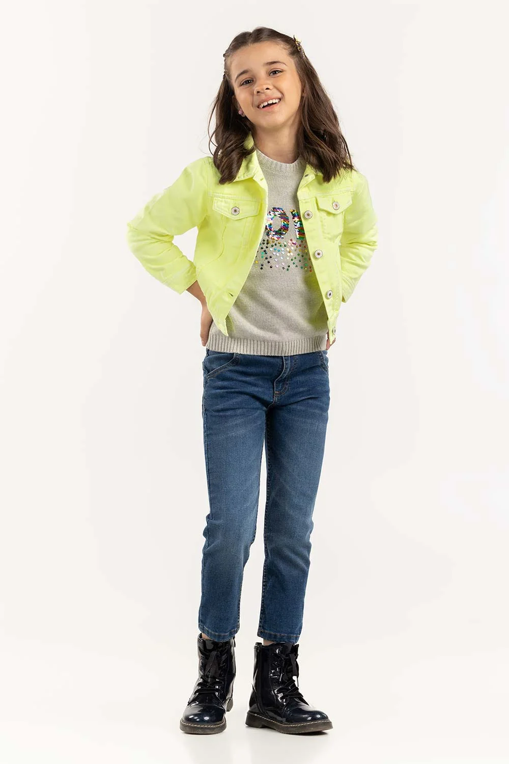 Girls Non Denim Sharp Green Jacket