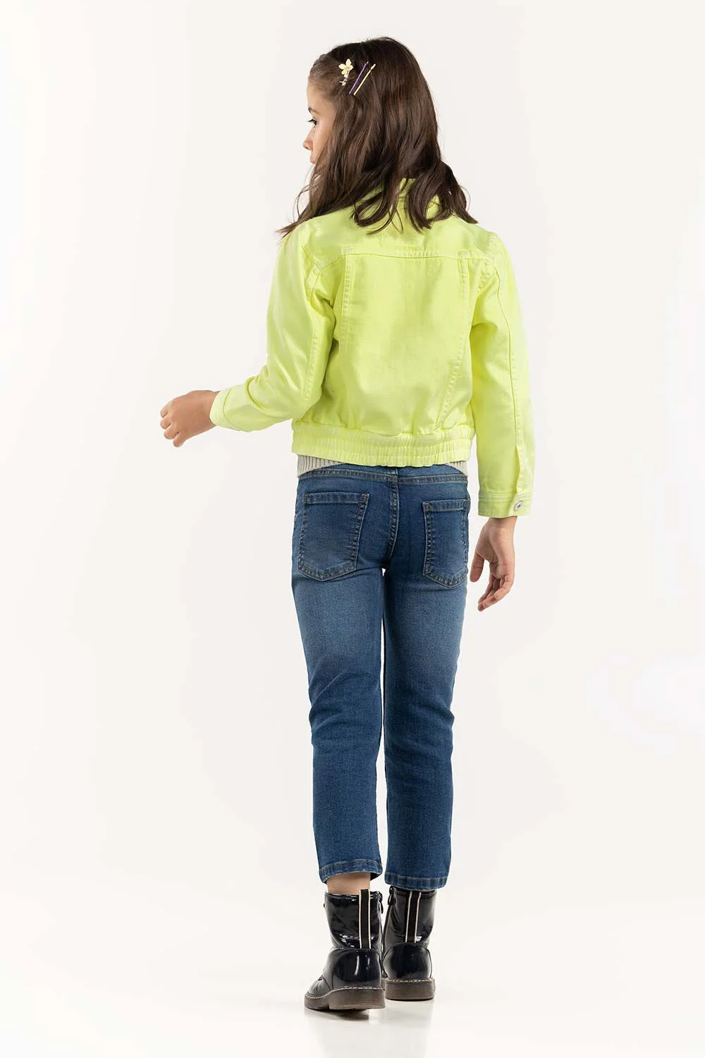 Girls Non Denim Sharp Green Jacket - Image 5