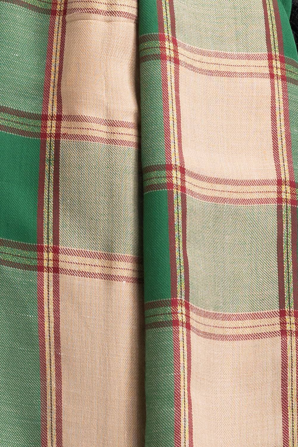 Green Blended Checkered Shawl - Image 2
