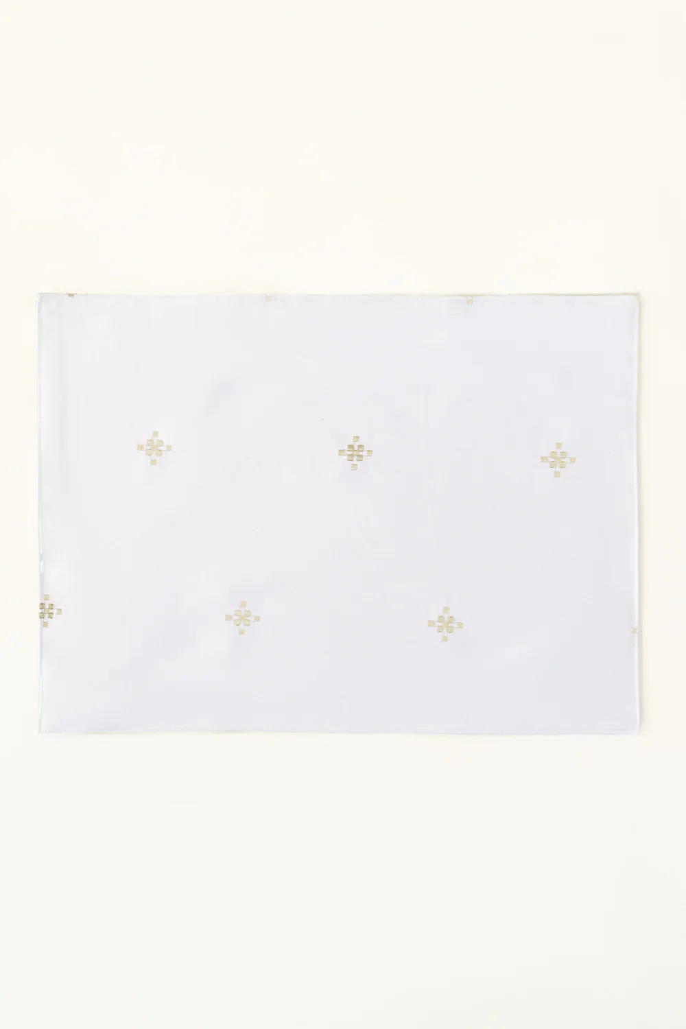 Green Cross Stitch Embroidered Placemat Pair