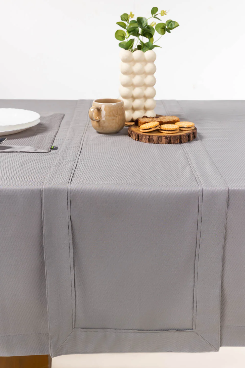 Grey Cube Dobby Table Cover - Image 4